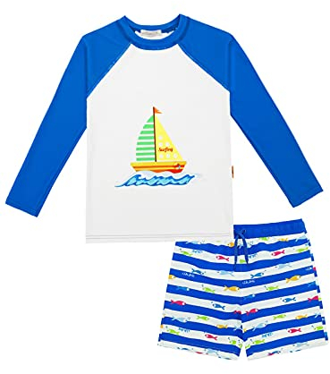 weVSwe Boys Swimming Costume with Boys Rash Guard Swimsuit Long Sleeve Sun Protection Swimwear Holiday Wetsuit Beach Boardshorts Swim Short Set 4 Years