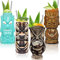 Tiki Mugs Glasses Tiki Mug for Cocktails Set of 4 Large Ceramic Tropical Hawaiian Tiki Party Bar Mugs Creative Premium Exotic Drinking Cups Drinkware Barware Home Bar 4 Packs