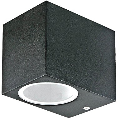 etc-shop Außenlampe Fernbedienung Aussenleuchten Haus LED Wand Außenleuchte Terrasse Fassadenleuchte außen, dimmbar mit Farbwechsel, Aluminium schwarz, 3,5W RGB LED 290lm 3000K, BxH 6,8x8 cm