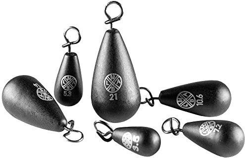 LMAB Tungsten Fastach Angel Gewicht bleifrei, für Shallow Rig & Jika Rig, zum Einhängen mit Clip, Weight Set, beschichtet, zum Barschangeln, Hechtangeln und Zanderangeln (5,3 g)