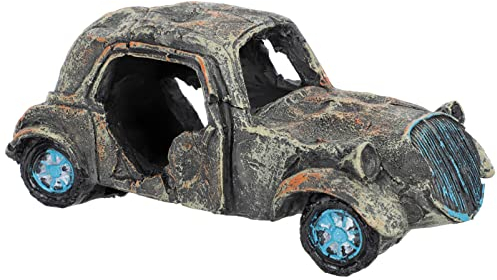 Yardwe Auto Aquarium Deko Autowrack Ornament Dekoration Steinfiguren Dekofigur Skulptur Gartenstatuen Feengarten Steine für Versteck Landschaft Terrarium Unterwasser Innendekoration