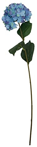 Premier Housewares Hydrangea Stem Blue Flower - 74cm / Double-Sided Succulent Plants/Real Touch Large Faux Hydrangeas Artifical Succulent Plants / W18 x D18 x H74cm