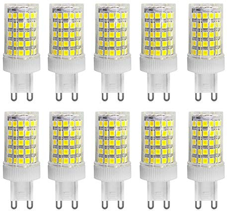 Jiotouhu LED-Leuchtmittel G9, 10 W G9 LED Lampen (entspricht 100 W Halogenlampen), Leuchtmittel kaltweiß 6000 K, ohne Flackern, 360 Grad Winkel, AC 220 – 240 V, 10 Stück