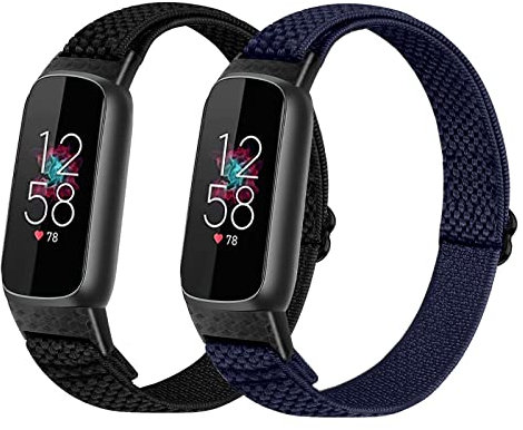 YCHDDER Elastische Nylon Armband kompatibel mit Fitbit Luxe Armband, Solo Loop Einstellbare Atmungsaktives Gemütlich Dehnbarer Sport Uhrenarmbänder Ersatzarmbänder für Fitbit Luxe Herren Damen