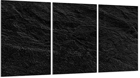 DarHaus Cache-plaque en verre - 3 x 30 x 52 cm - pour cuisinières électriques ou à induction - Plaque de protection anti-éclaboussures, planche à découper décorative aspect, Ardoise Noir