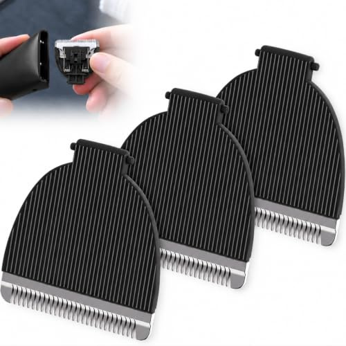 3 Pack Ersatzklingen Kompatibel mit Meridian-Trimmer, Hygienische Keramik Ersatzklingen Kompatibel mit Meridian-Körperschneider (Onyx & Salbei), Schwarz