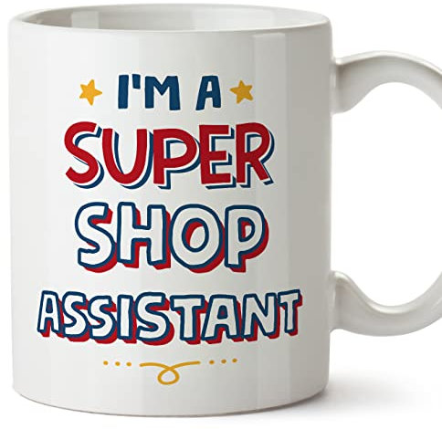 MUGFFINS Tazas para DEPENDIENTA DE SUPERMERCADO - En Inglés - - 11 oz / 330 ml - Regalo original y divertido