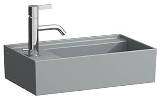 LAUFEN Kartell Handwaschbecken, Armaturenbank links, unterbaufähig, ohne Hahnloch, ohne Überlauf, 460x280mm, H8153357581121, Farbe: Graphit matt