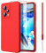 Ikziwreo Funda para Xiaomi Redmi Note 12 Pro 5G con 2 Piezas Cristal Templado Protector Pantalla, Carcasa de Silicona Líquida Suave Antichoque Case - Rojo