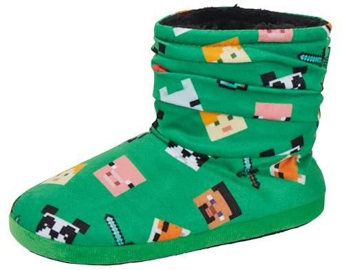 Minecraft Hausschuh-Stiefel grün UK 2