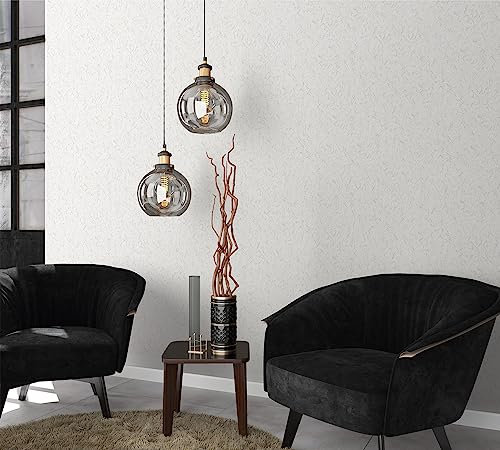 marburg Tapete Weiß Strukturtapete Putzoptik Modern für Schlafzimmer oder Wohnzimmer 10,05 x 0,53M Made in Germany…