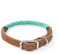 Mile High Life Collier pour Chien en Corde de Coton tressé Durable | Collier pour Chien en Cuir véritable avec Boucle à ardillon en métal | Colliers Classiques pour Petits Chiens (Vert)