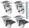GTV - Möbelrollen BRAZIL, Lenkrollen, 4 Stück set Rollen für Möbel: 2x Rollen mit Bremse, 2x ohne Bremse, aus Stahl und Gummi, +16 konische Schrauben 4x17, Durchmesser: 35 mm, Farbe: Transparent