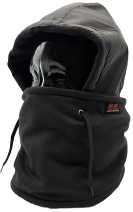 Showerproof Balaclava Fleece Lined Warm Ski Face Mask, Waterproof Motorcycle Cycling Neck Warmer for Men/Women Head Cover Hat Black