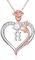 TINGN Rose Heart Necklaces for Women, Love Heart Pendant Letter H Necklace Initial Necklaces for Teen Girls Jewelry Birthday Anniversary Romantic Gifts for Her Women Wife Daughter Bridesmaid