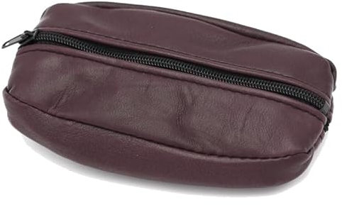 Van Der Rich ® - Porte Monnaie Zip de Deux côtés avec Porte-clés Cuir Agneau - Femme - Homme (Bordeaux 3)