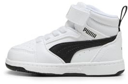 PUMA Kinder Rebound V6 Mid Sneakers 25, White Black