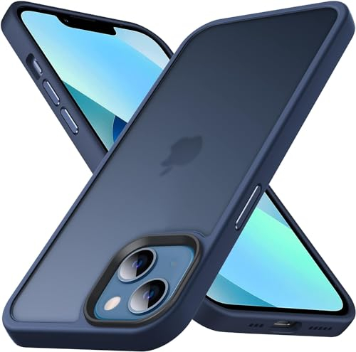 Anqrp Zero Serie für iPhone 12 Mini Hülle, Minimalistische Transluzente Matte Dünn Schutzhülle, Military Stoßfest Slim Handyhülle für iPhone 12 Mini mit Silikon 5,4 Zoll, Dunkel Blau