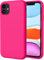 TAXXOE Silicone Case with iPhone 11 Case Soft Ultra Slim Protective Shockproof Liquid Silicone Phone Case,Anti-Scratch Microfiber Lining，6.1 inch-Bright Pink