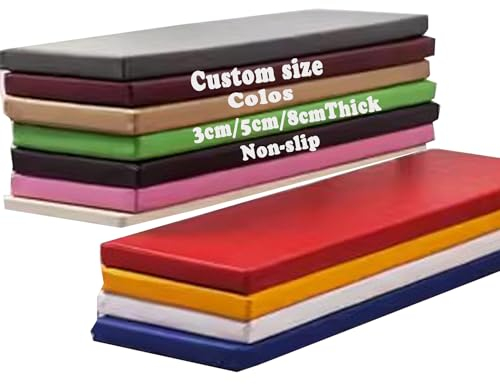 Monbaer Benutzerdefiniertes Möbel-Sitzpolster für Bank, Stuhl, Tatami, wasserdichtes PU-Leder, Bankkissen, rutschfestes, abnehmbares Stuhlkissen, Erkerfenster-Sitzpolster, Zdczl44-pad-pi-din