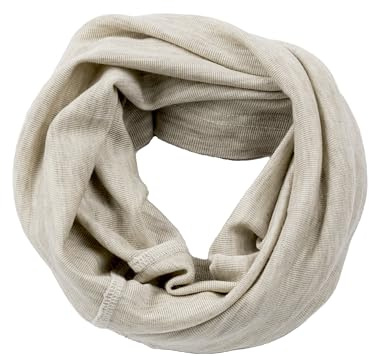 PICKAPOOH Multifunktionstuch Strunzel Bio-Schurwolle/Seide für Kinder und Erwachsene in Natur Melange (2 (50 cm - 54 cm))