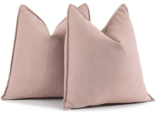 ZWJD Dusty Pink Kissenbezug 45x45 2er Set Chenille Kissenbezüge Sofakissen Kissenhüllen mit elegantem Design, weiche und luxuriöse dekorative Dekokissen für Couch, Bett und Heimdekoration