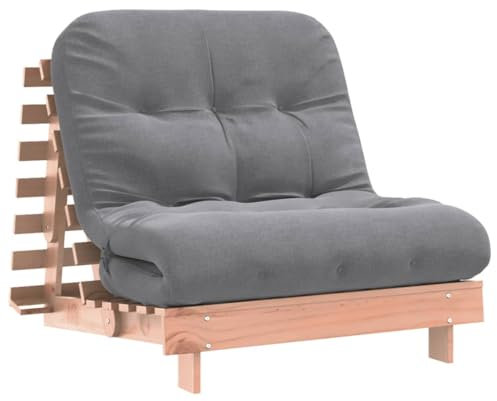 vidaXL Futon Schlafsofa mit Matratze, Bettsofa mit verstellbaren Rückenlehne, Schlafcouch für Wohnzimmer Schlafcouch, Klappsofa, Massivholz Douglasie