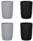 Topsky Lot de 4 gobelets à brosse à dents pour enfants - En plastique - Pour adultes, adolescents et enfants (280 ml, noir + gris)