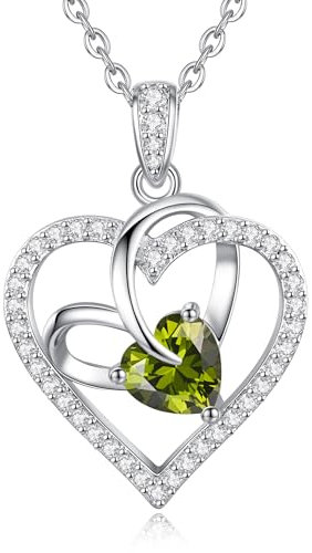 CDE Kette Damen Herz Halskette Damen Rosegold Rhodinierung Halskette für Frauen Geburtsstein Herzanhänger Schmuck Geschenke für Frauen Freundin Sie zum Muttertag Geburtstag Weihnachten Valentinstag