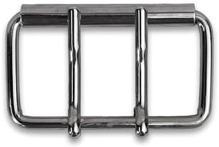 almela Gürtelschnalle mit doppeltem Coscoco-Spieß mit glänzendem Silber-Finish, 50 mm breit – 5 cm | Schnalle | Belt buckle (50mm)