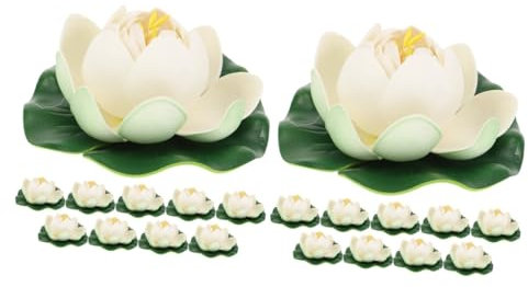 MAGICLULU 2 Sätze Simulation Eines Lotusblatts Lotus Solarbetriebener Brunnen Pool Wasserspiele Für Seerosenblätter Schwimmender Teichbrunnen Teichpumpe Seerose Für Teiche 10 Stück * 2