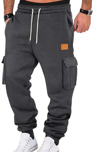 Pantalon De Travail Grande Taille Pantalon Moto Pantalon Tactique Combat Jogging avec Poches Pantalon Slim Vetement Vente Flash du Jour Et Soldes Gris foncé L