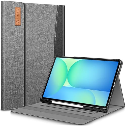Fintie Hülle für Samsung Galaxy Tab S10 FE+ Plus 13.1 Zoll 2025 Tablet, Folio Schutzhülle mit Multi-Winkel Betrachtung, S Pen Halter und Dokumentenfach, Dunkelgrau