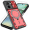 KJYLPO Handyhülle für Xiaomi Redmi A5 Hülle mit 1 Stück Schutzfolie Kameraschutz Slide Camera Hybrid Stoßfest Schutzhülle 360°Metall Ring Ständer Case Militär Handy Cover (Rot)