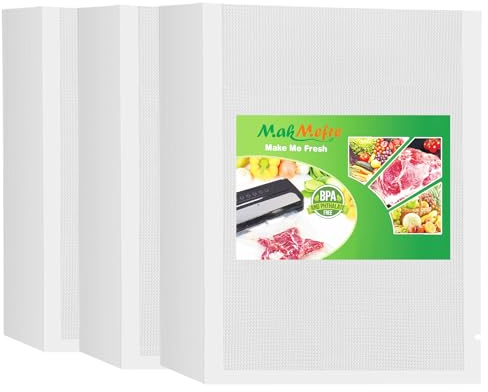 MakMeFre 300Stk 25x33cm Vakuumierbeutel für Lebensmittel Vakuumiergerät | BPA-frei,LFGB,Kochfest und Sous Vide Gefrierbeutel,Profi Vakuumbeutel Lebensmittel