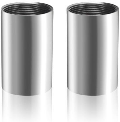 2 Stück 304 Edelstahl Muffe 3/4 Zoll, Edelstahl Gewindefitting 3/4 Zoll, 50 MM 3/4 IG Gewinde Muffe, Buchse Rohrverschraubung mit innengewinde, Gewinderohre für Wasser-Öl-Gas