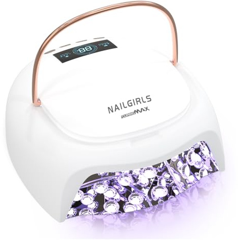 NAILGIRLS Wiederaufladbare 80W Nagellampe, UV Lampe für Gelnägel, 4 Timer, Geräumig, Abnehmbare Metallgrundplatte, UV Lampe Nägel, Nagellacktrockner, LED UV Lamp Für Professionelle Nageltechniker