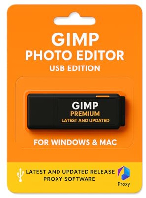 GIMP Photo Editor 2025 on 32GB USB | Premium Professional Image Editing Software Compatible with Windows 11 10 8.1 8 7 Vista XP PC 32 & 64-Bit, Mac & Linux | Lifetime Licence & No Monthly Subscription