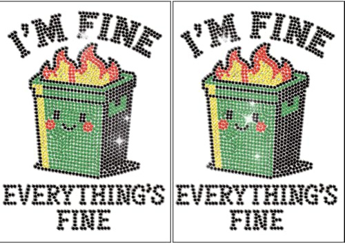ANATTASOUL Iron on Rhinestone Transfers Humor Trash Can Glitter Diamante Patch Sequin for Clothes, 11.6x8.2 Large Bling Hotfix Iron On Applique for Jeans Jacket Caps Bag T-Shirt Shoes DIY Decor Gift