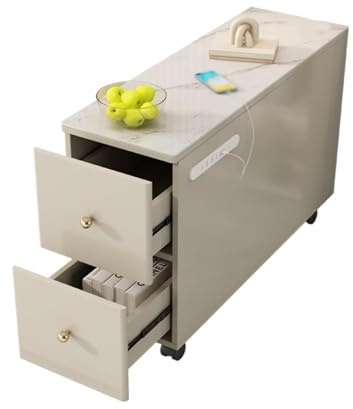WFchenj222-6 Beistelltisch fürs Sofa Massivholz Sofa Sideboard Beistelltische Ecksofa Schrank Schiefer Wohnzimmer Eckschrank Nachttisch(70x35x58cm)