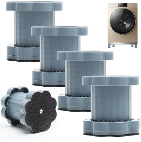 4 Stück Waschmaschine Füße Pad,Universal Heightening Pad For Washing Machine Base,Antivibrationsmatte Waschmaschine Füße,Vibrationsdämpfer für Kühlschrank,Erleichtert das Entfernen von Staub vom Boden