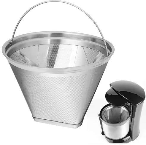 Kaffeefilter Edelstahl,KaffeefilterGröße 4,Kaffeefilter Wiederverwendbar | Edelstahl Kaffeefilter Mit Griff,Waschbar Kaffee Filter Für Herstellung Von Manuellem Kaffee