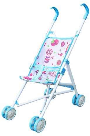 Amagogo Puppenwagen, Puppenbuggy, Spielzeugtransportwagen, Faltbares Spielhaus, Frühkindliche Entwicklung, Geburtstagsgeschenk, Rollenspiel für Kleine Mädchen, Blau