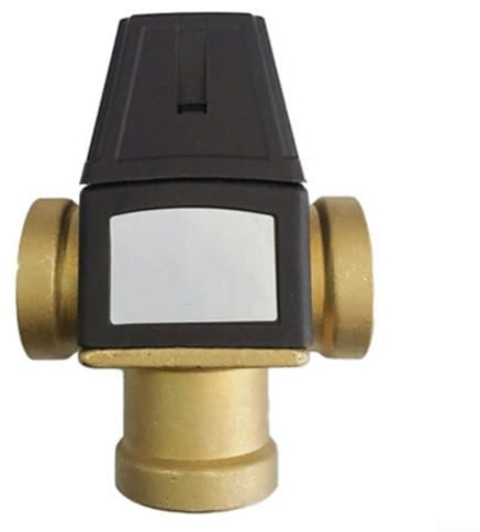 Hasaller Brass Thermostatic Mixing Valve for Solar Water Heater and Underfloor Heating System DN20 DN25 High Flow Temperature Control 35-60°C with Safety Shut-off for Hot and Cold(DN20)