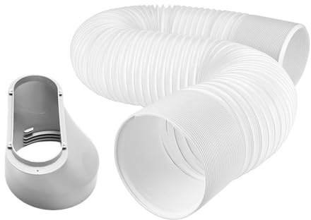 Beavorty Tuyau D’évacuation Extensible pour Climatiseur Portable 150 Mm X 1,5 M en Plastique Flexible avec Embout Plat 150 Mm, Conduit pour Ventilation et Décharge D’air Intérieur
