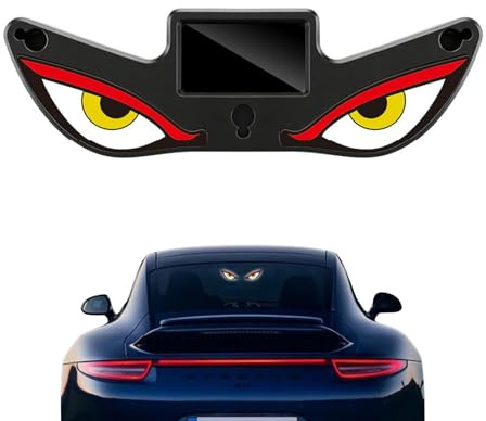 Solar LED Augen für Auto, Auto Zubehör Innenraum Deko Beleuchtung Devil Eyes Fensterlicht, USB-C & Solar Aufladbar, LED Augen Klein mit 5 Modi, Saugnapf Augenlicht für PKW LKW SUV Auto Tuning (A)