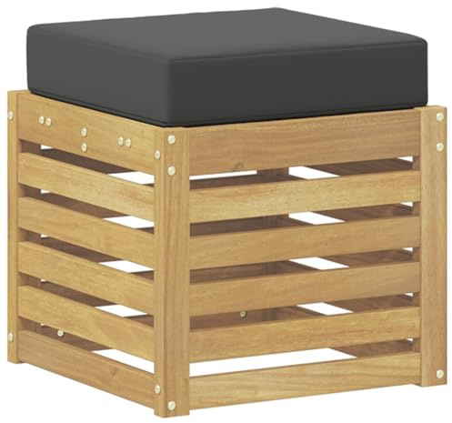 vidaXL Outdoor Hocker Bank Massivholz Akazie Weiß