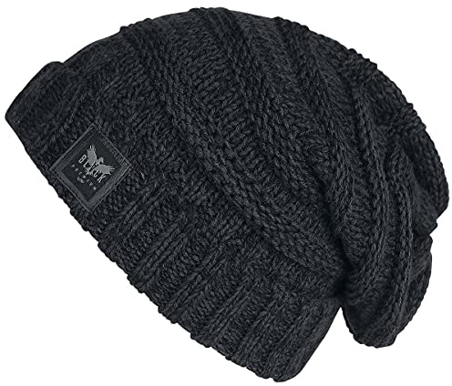 Black Premium by EMP Unisex schwarze Beanie Mütze aus grobem Strick Standard