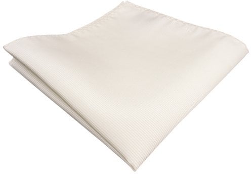 TigerTie Einstecktuch in weiss perlweiss creme cremeweiss einfarbig Uni Rips gemustert