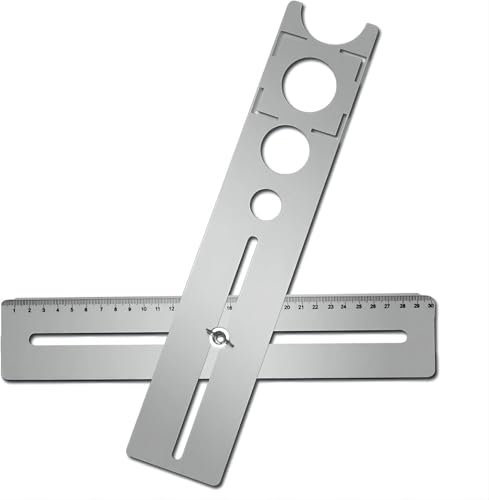 Fliesen Winkel Messlineal Edelstahl Einstellbar Fliesen Lochsucher 25/40/45mm Fliesen Werkzeuglineal Keramikfliesen Locher Locator Lineal Keramik Template Tool